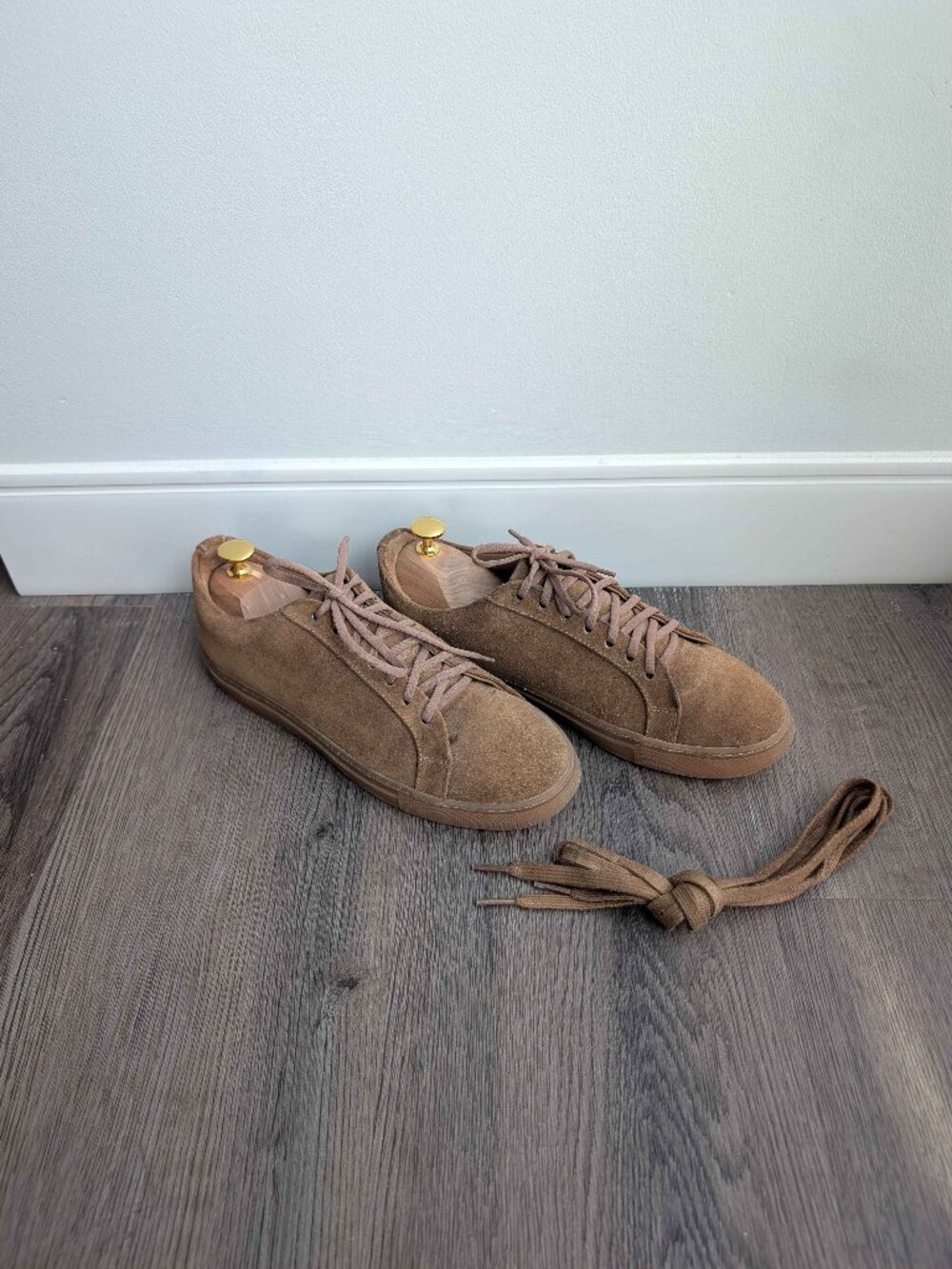 Thursday Boots Women's Premier Low Top sneaker brown 'camel' suede, size 8